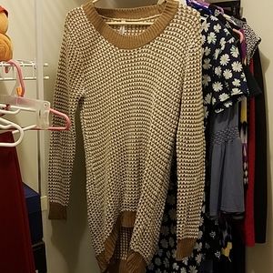 Brown and cream long sweater